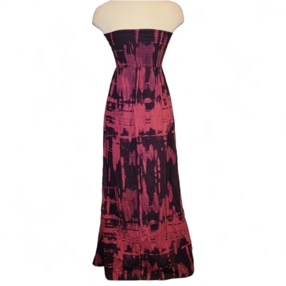 George | Strapless Purple and Pink Tie Dye Maxi Dress - Picture 2 of 9